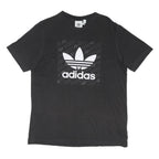 ADIDAS ORIGINALS Mens Black Logo Graphic T-Shirt M Short Sleeve Crew Neck Casual