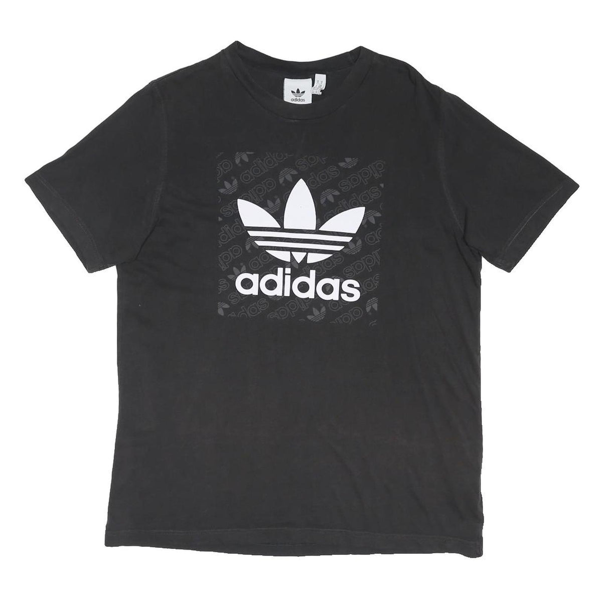 ADIDAS ORIGINALS Mens Black Logo Graphic T-Shirt M Short Sleeve Crew Neck Casual
