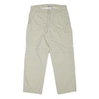 COLUMBIA Mens Cotton Blend Relaxed Cargo Trousers Beige W32 L27 Outdoor Utility