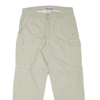 COLUMBIA Mens Cotton Blend Relaxed Cargo Trousers Beige W32 L27 Outdoor Utility