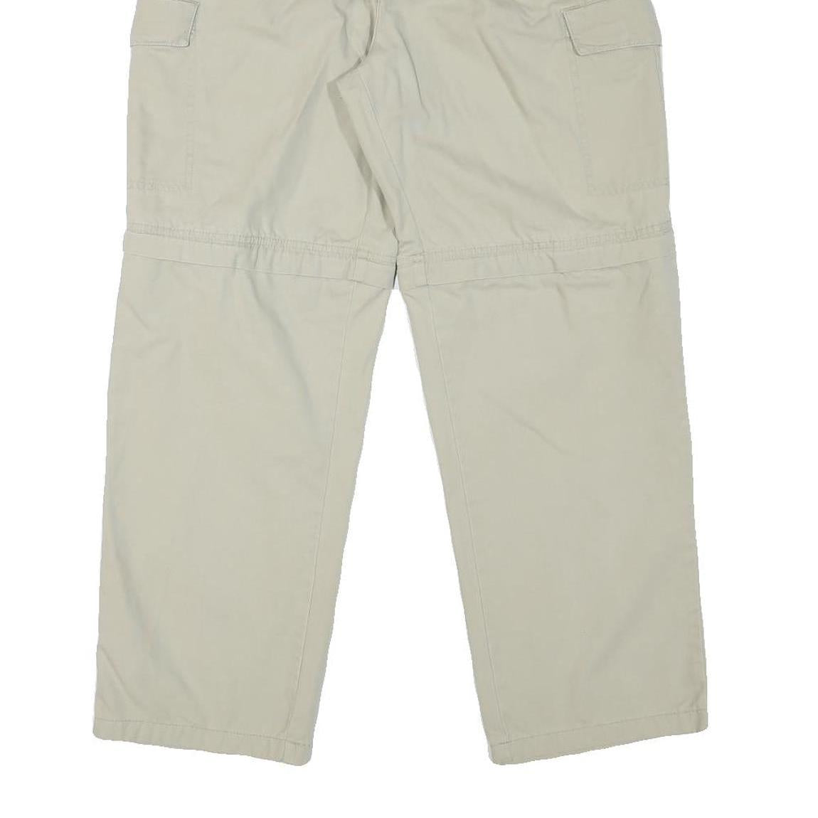 COLUMBIA Mens Cotton Blend Relaxed Cargo Trousers Beige W32 L27 Outdoor Utility