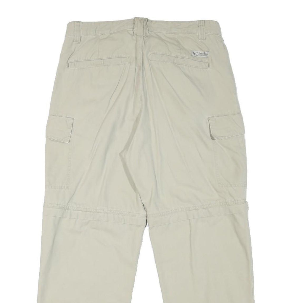 COLUMBIA Mens Cotton Blend Relaxed Cargo Trousers Beige W32 L27 Outdoor Utility