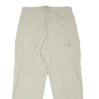 COLUMBIA Mens Cotton Blend Relaxed Cargo Trousers Beige W32 L27 Outdoor Utility