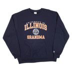 CHAMPION University Of Illinois Grandma Womens Sweatshirt Blue USA L