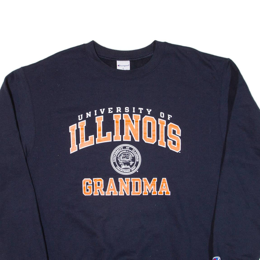 CHAMPION University Of Illinois Grandma Womens Sweatshirt Blue USA L