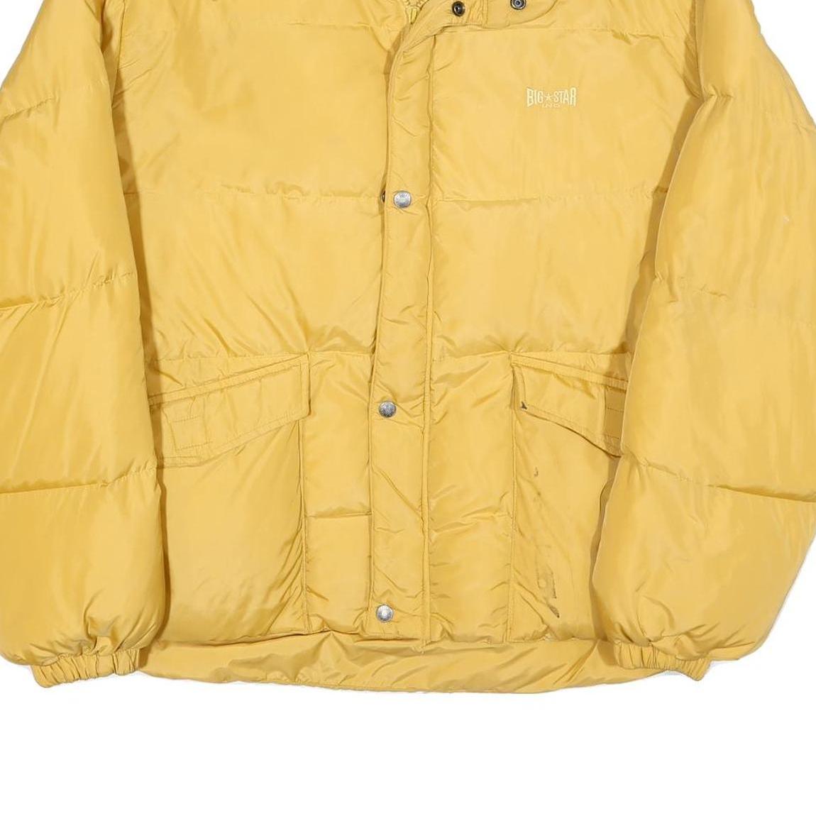 BIG STAR Mens Yellow Classic Zip Polyester Blend Puffer Jacket XL