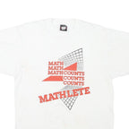 THE BEST Mens White Graphic T-Shirt L Short Sleeve Crew Neck Math Counts