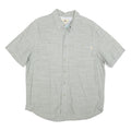 WOOLRICH Mens Grey Cotton Blend Short Sleeve Shirt L Casual Lightweight