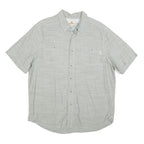 WOOLRICH Mens Grey Cotton Blend Short Sleeve Shirt L Casual Lightweight