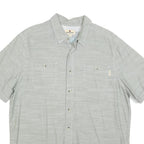 WOOLRICH Mens Grey Cotton Blend Short Sleeve Shirt L Casual Lightweight