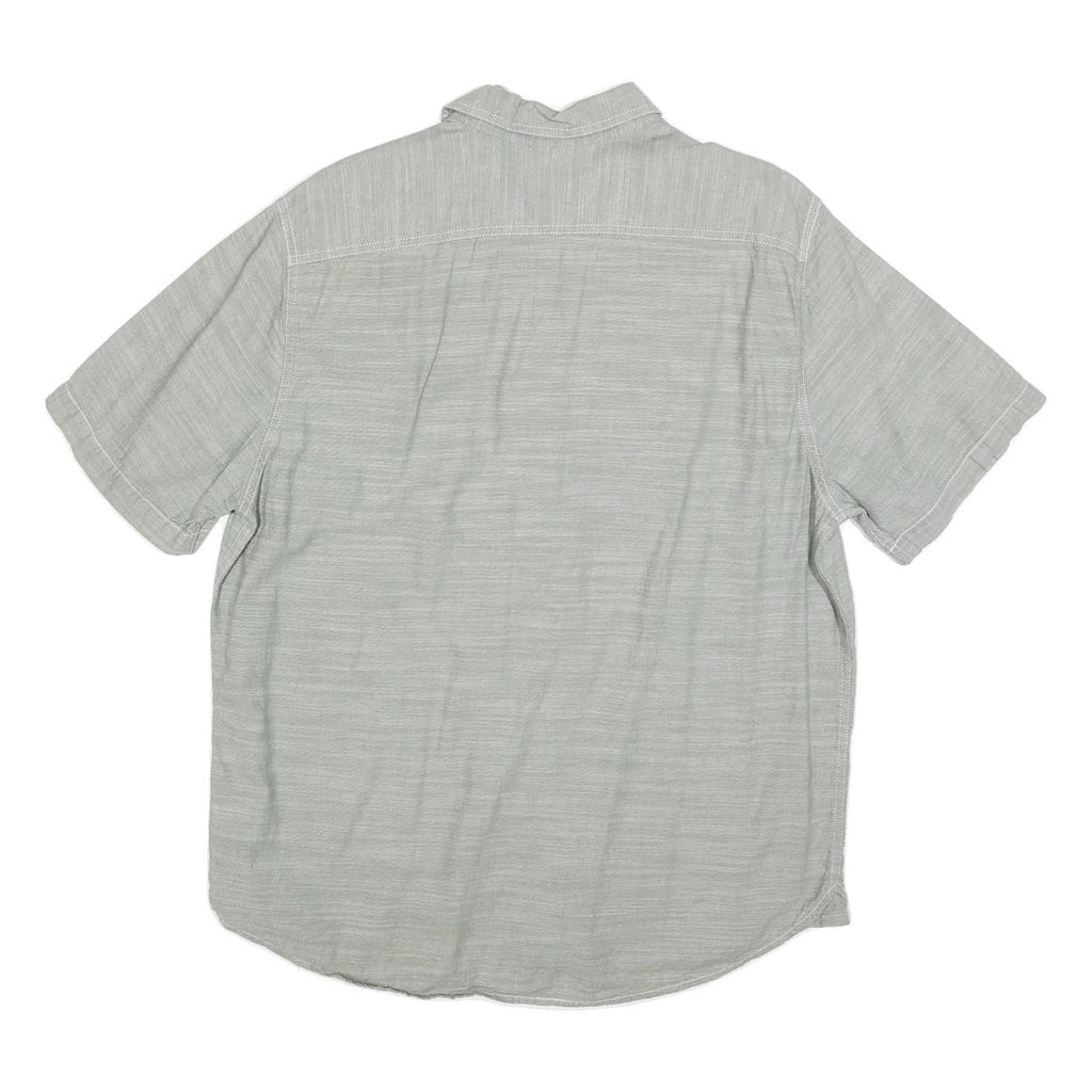 WOOLRICH Mens Grey Cotton Blend Short Sleeve Shirt L Casual Lightweight
