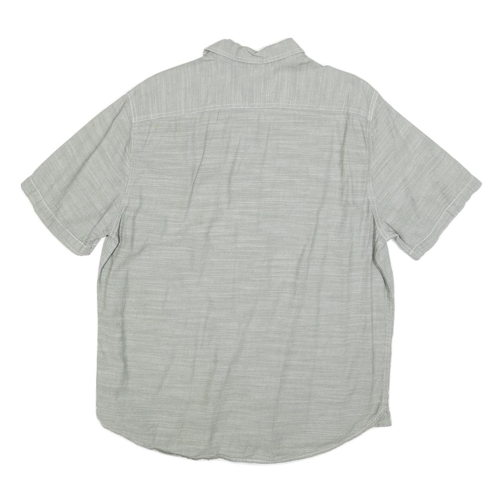 WOOLRICH Mens Grey Cotton Blend Short Sleeve Shirt L Casual Lightweight