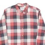 LEVI'S Mens Red & White Check Shirt S Casual Retro Button-Up Cotton Blend