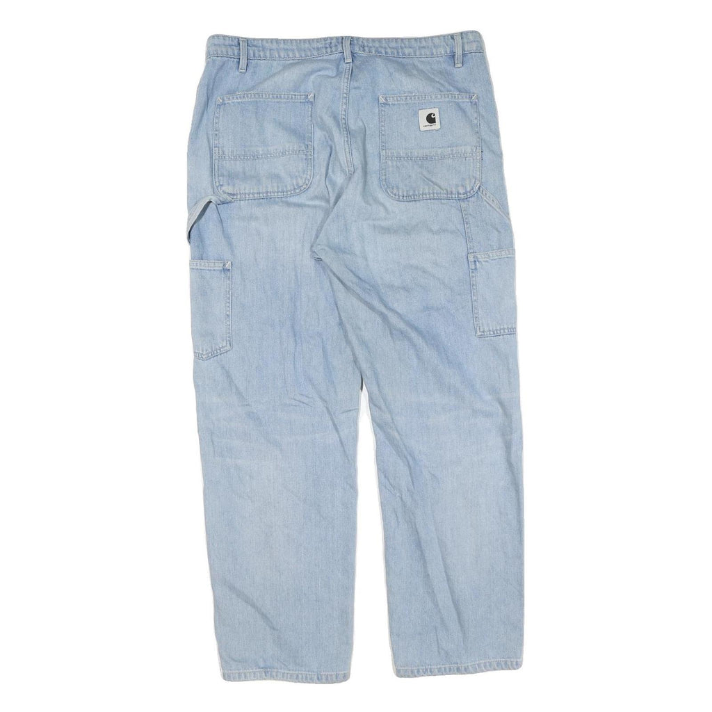 CARHARTT Womens Jeans Light Blue Relaxed Straight Denim W32 L28 Casual Workwear