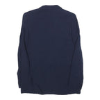 MASSIMO DUTTI Womens Navy Blue Jacket S Viscose Button Plain Stylish Elegant