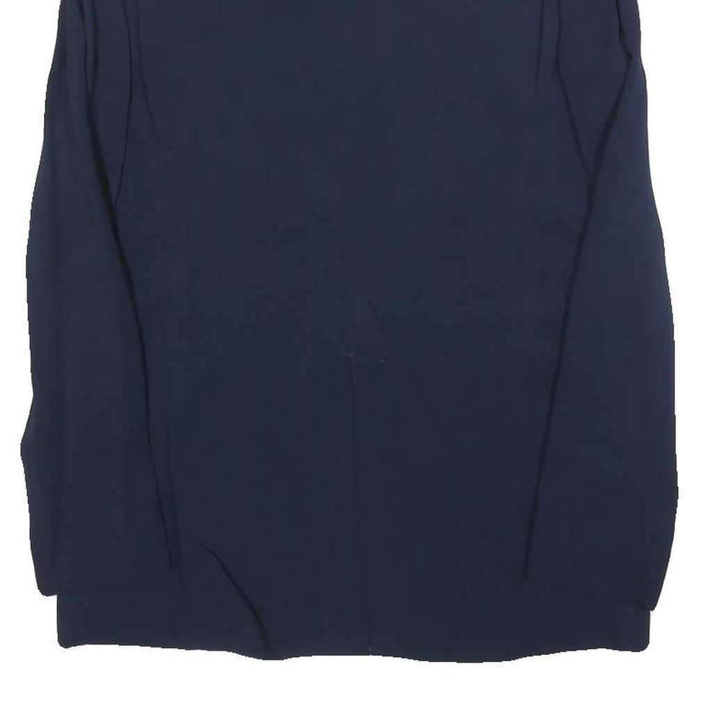 MASSIMO DUTTI Womens Navy Blue Jacket S Viscose Button Plain Stylish Elegant