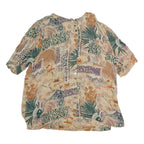 ACKERMANN Womens Beige Printed Shirt 3/4 Sleeve Round Neck L Lightweight