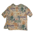 ACKERMANN Womens Beige Printed Shirt 3/4 Sleeve Round Neck L Lightweight