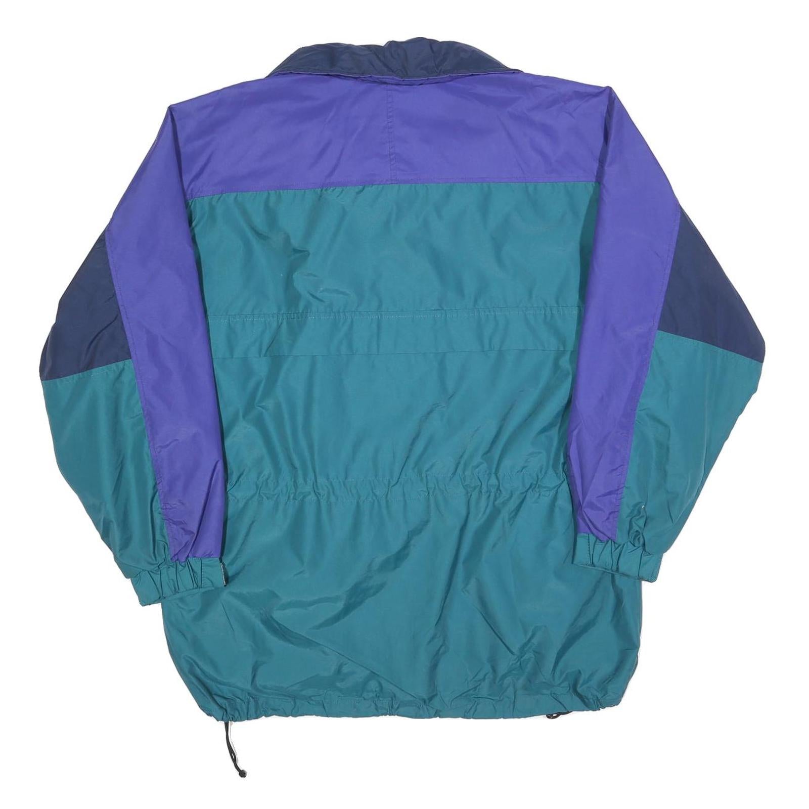 COLUMBIA Womens Blue Green Zip Jacket L Polyester Blend Colourblock Outdoor