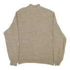 CHAPS Mens Beige Button Up Plain Roll Neck Basic Knit L Cotton Blend Jumper