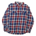 FADED GLORY Mens Blue & Red Check Cotton Shirt XL Casual Long Sleeve Button