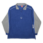 NFL Mens Blue & Grey Colourblock Pullover Jumper 1/4 Zip Stand-Up Collar XL