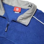 NFL Mens Blue & Grey Colourblock Pullover Jumper 1/4 Zip Stand-Up Collar XL
