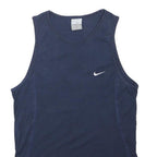 NIKE Mens Navy Sleeveless Classic Cotton Blend S Sports Vest Crew Neck