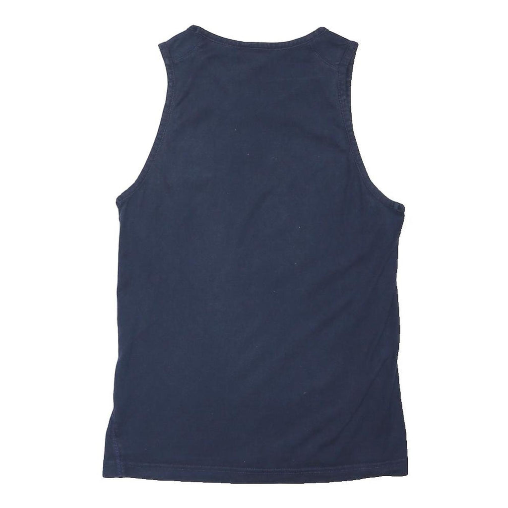 NIKE Mens Navy Sleeveless Classic Cotton Blend S Sports Vest Crew Neck
