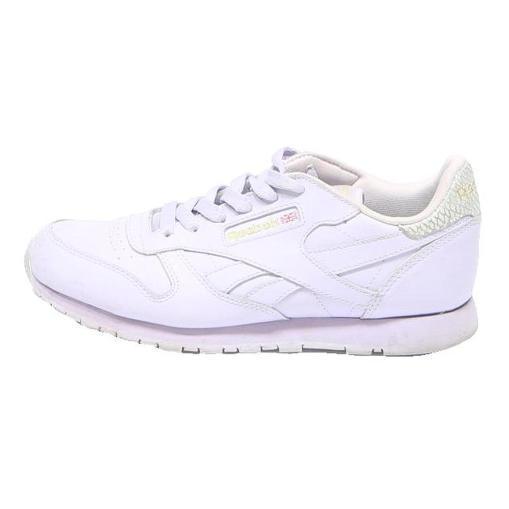 REEBOK Classic Leather Womens Lace-Up Trainers White Synthetic UK 4.5