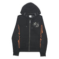 HARLEY DAVIDSON Womens Black & Orange Zip Hoodie M Motorcycles