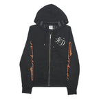 HARLEY DAVIDSON Womens Black & Orange Zip Hoodie M Motorcycles