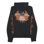 HARLEY DAVIDSON Womens Black & Orange Zip Hoodie M Motorcycles