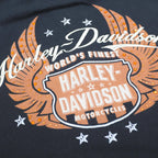 HARLEY DAVIDSON Womens Black & Orange Zip Hoodie M Motorcycles