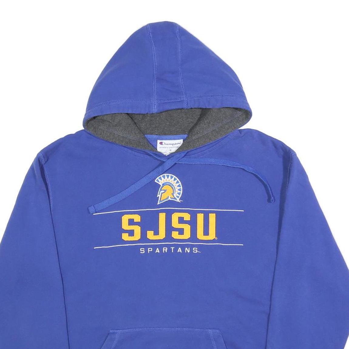 CHAMPION Mens Blue SJSU Spartans Pullover Hoodie M Cotton Blend Casual