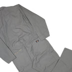 DICKIES Mens Grey Cotton Blend Dungarees Relaxed Woven XL W42 L30 Workwear