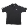 UMBRO Mens Black & Grey Cotton Blend Short Sleeve Polo Shirt L Sports Casual