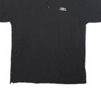 UMBRO Mens Black & Grey Cotton Blend Short Sleeve Polo Shirt L Sports Casual