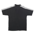 UMBRO Mens Black & Grey Cotton Blend Short Sleeve Polo Shirt L Sports Casual