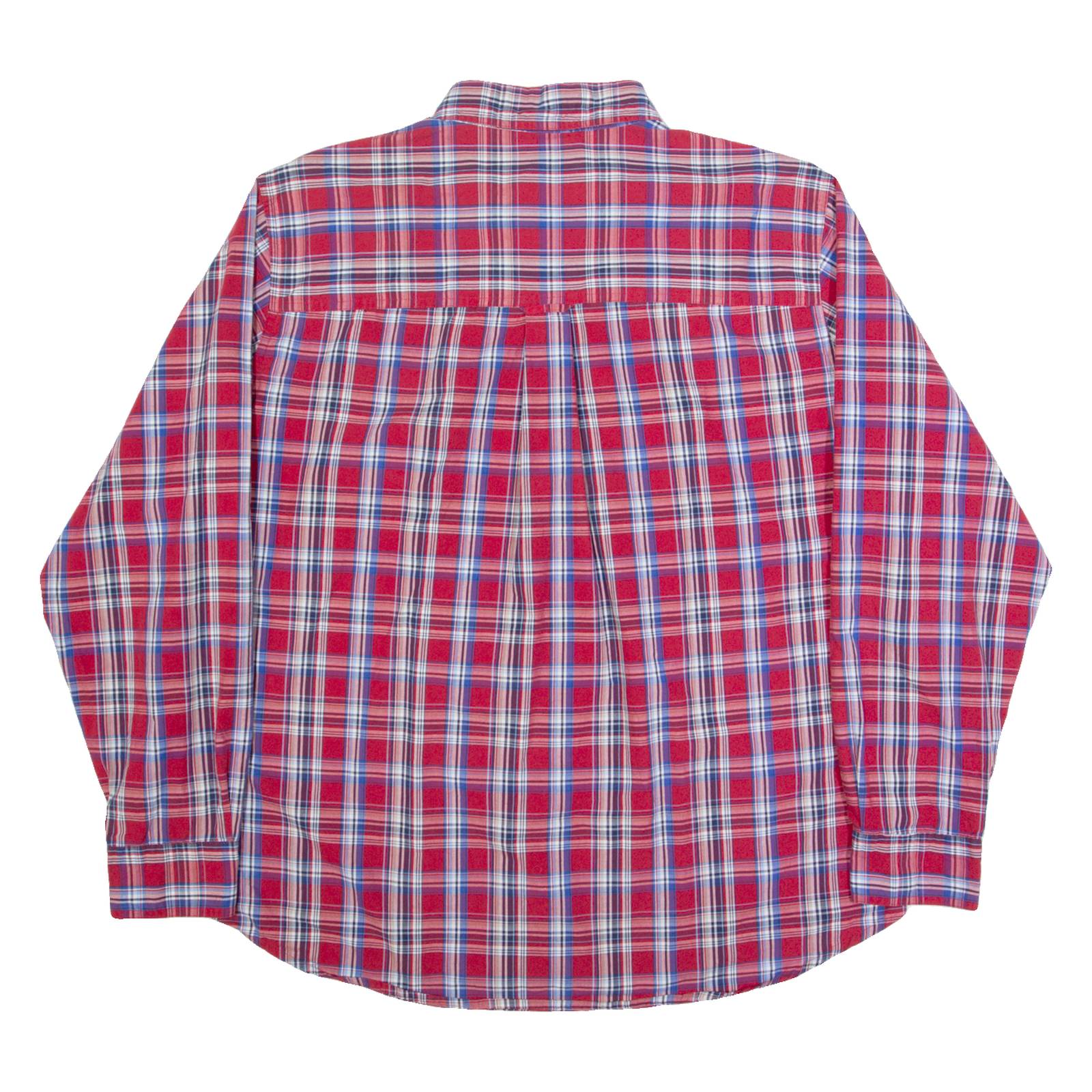CHAPS Mens Shirt Red Plaid Long Sleeve XL