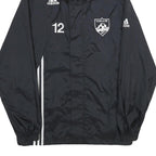 ADIDAS Mens Black Nylon Hoodie Jacket S Plain Sports Training Lightweight Zip