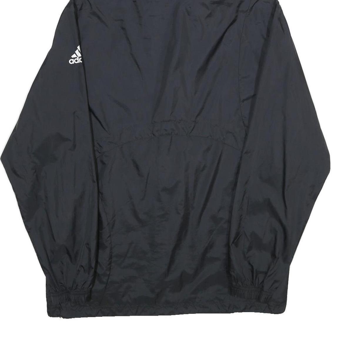 ADIDAS Mens Black Nylon Hoodie Jacket S Plain Sports Training Lightweight Zip