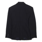 DKNY Womens Black Wool Blend Tailored Jacket S Button Closure Classic Blazer