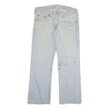 TRUE RELIGION Mens Jeans Blue Regular Straight Denim Light W36 L33 Zip Cotton