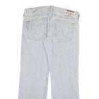 TRUE RELIGION Mens Jeans Blue Regular Straight Denim Light W36 L33 Zip Cotton