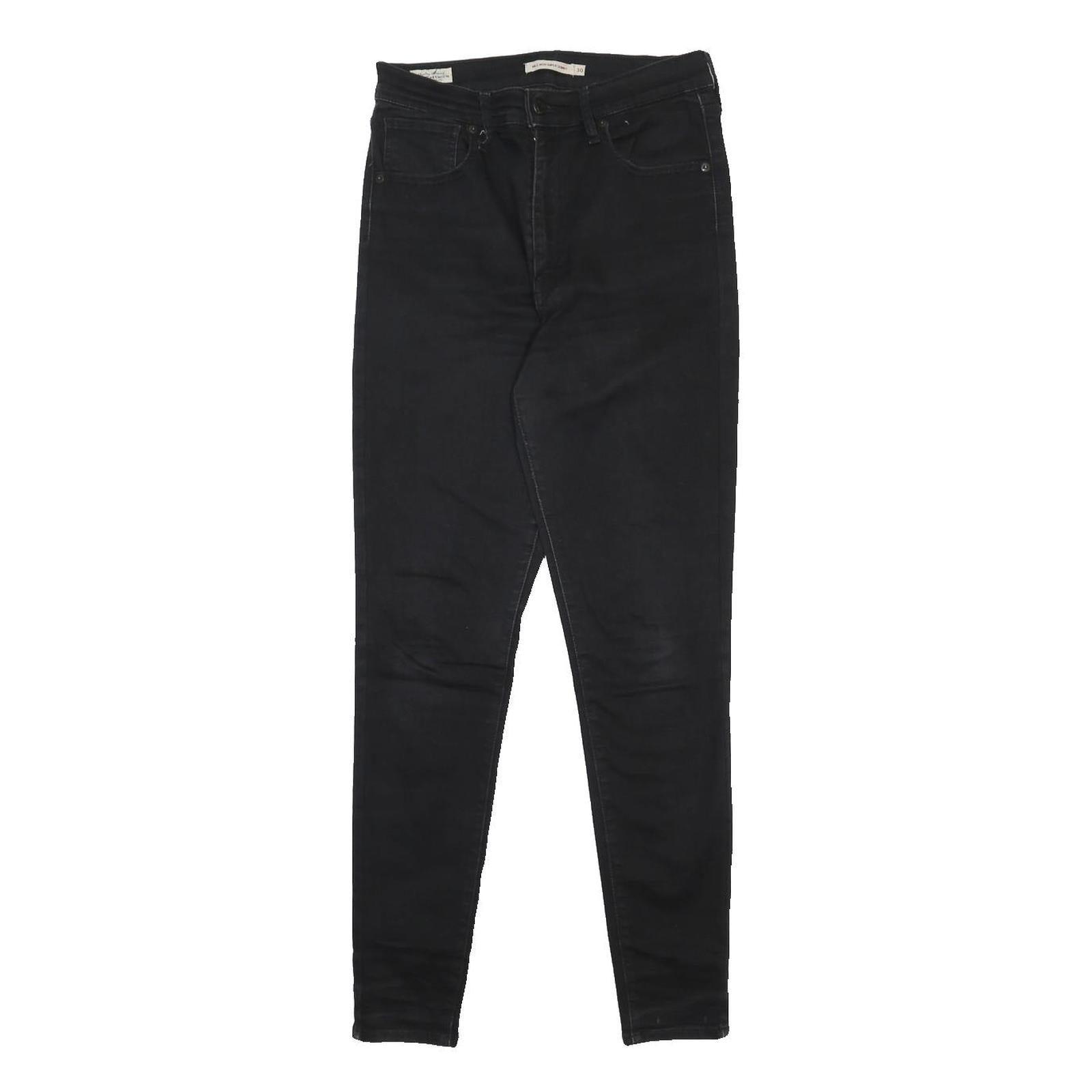 LEVI'S Mile High Big E Womens Jeans Black Slim Skinny Denim W30 L30 Stylish