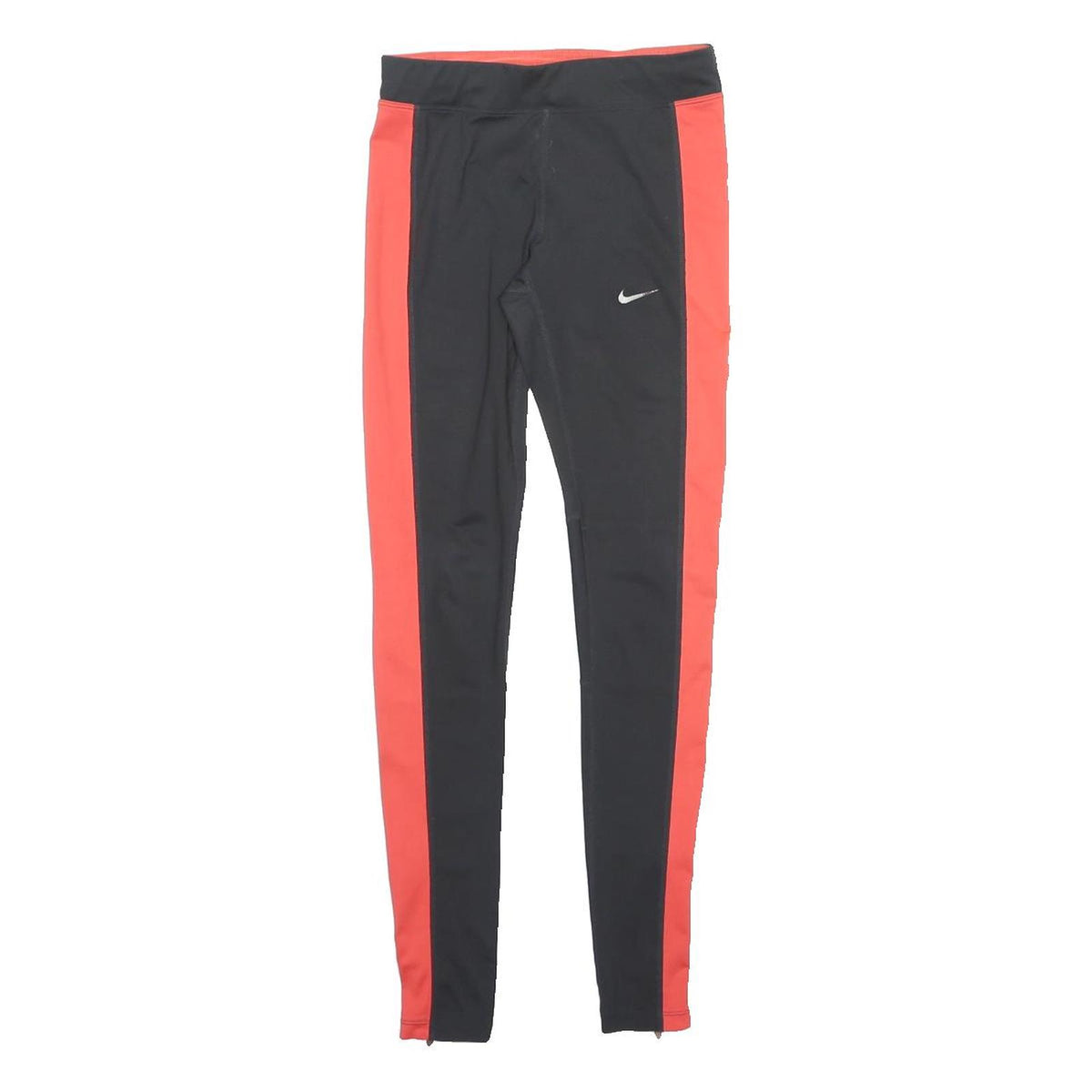 NIKE Womens Joggers Black & Red Slim Tapered XS W24 L29 Reflective Zipped Hem
