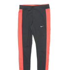 NIKE Womens Joggers Black & Red Slim Tapered XS W24 L29 Reflective Zipped Hem