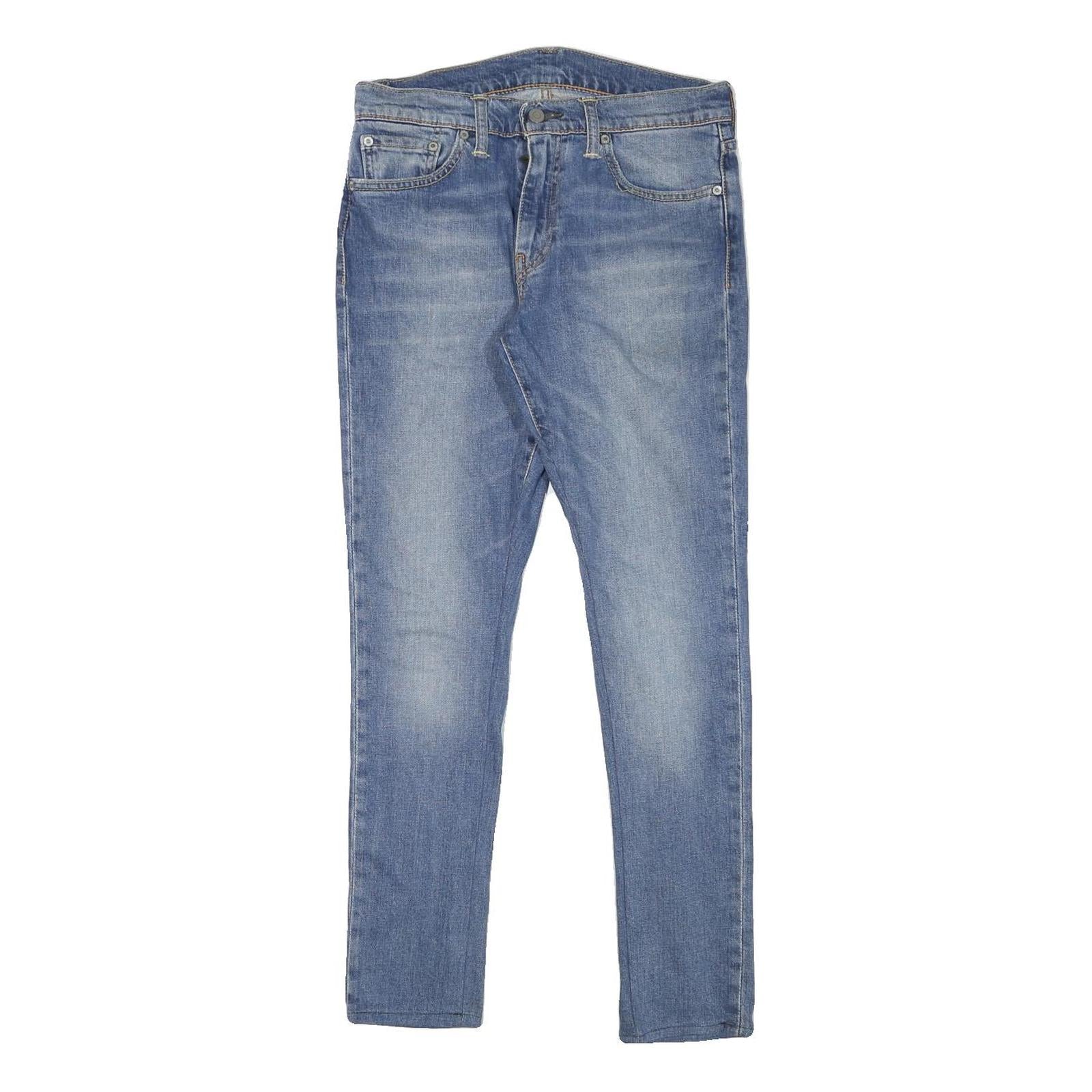 LEVI'S Mens Slim Blue Denim Light Wash Jeans W29 L27 Stretch Cotton Blend Zip