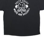 MAJESTIC Mens Black White Sox Baseball Graphic T-Shirt 2XL Short Sleeve Crew